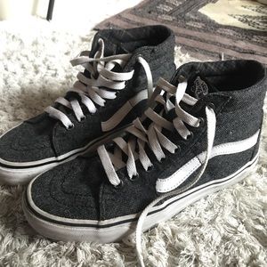 dark grey high tops vans size 6.5 women